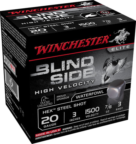 Winchester Ammo SBS203HV3 Blindside High Velocity 20 Gauge 3" 7/8 oz 3 Shot 25 Bx/ 10 Cs