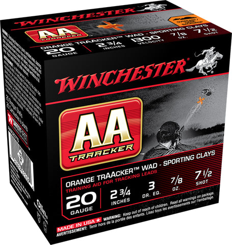 Winchester Ammo AASC207TO AA TrAAcker  20 Gauge 2.75" 7/8 oz 7.5 Shot 25 Bx/ 10 Cs