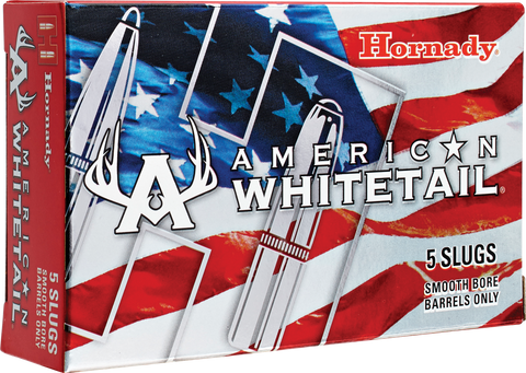 Hornady 86234 American Whitetail 12 Gauge 2.75" 1 oz Slug Shot 5 Bx/20 Cs