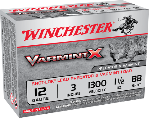 Winchester Ammo X123VBB Varmint X Shot-Lok 12 Gauge 3" 1 1/2 oz BB Shot 10 Rounds
