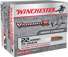 Winchester Ammo X22P Varmint X 22 Hornet 35 GR 20 Bx/ 10 Cs