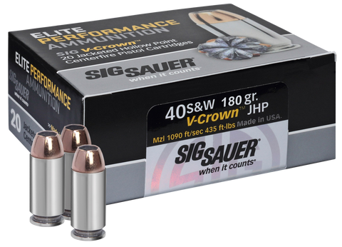 Sig Sauer E40SW220 V-Crown 40 S&W 180 GR JHP 20 Bx/ 10 Cs
