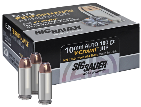 Sig Sauer E10MM1-20 V-Crown 10mm 180 GR HAP 20Box/10Case