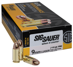 Sig Sauer E9MMB1-50 Full Metal Jacket 9mm Luger 115 GR FMJ 50Box/20Case