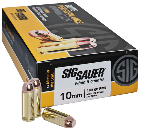 Sig Sauer E10MB1-50 Full Metal Jacket 10mm 180 GR FMJ 50Box/20Case