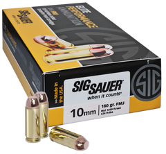 Sig Sauer E10MB1-50 Full Metal Jacket 10mm 180 GR FMJ 50Box/20Case