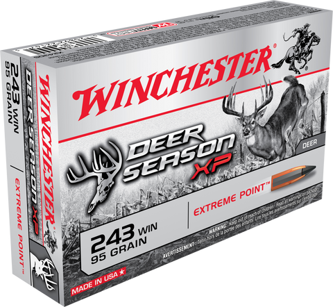 Winchester Ammo X243DS Deer Season XP 243 Winchester 95 GR Extreme Point 20 Bx/ 10 Cs