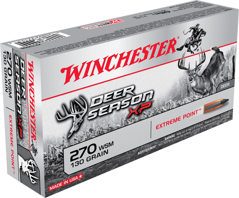 Winchester Ammo X270SDS Deer Season XP 270 Winchester Short Magnum 130 GR Extreme Point 20 Bx/ 10 Cs