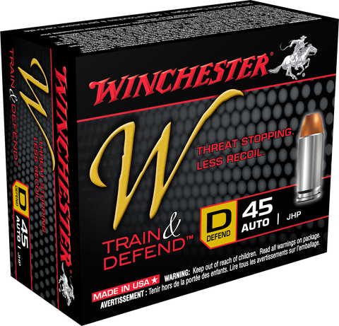 Winchester Ammo W45D W 45 Automatic Colt Pistol (ACP) 230 GR Jacketed Hollow Point 20 Bx/ 10 Cs