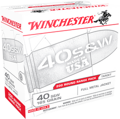 Winchester Ammo USA40W USA Centerfire 40 Smith & Wesson (S&W) 165 GR Full Metal Jacket 200 Bx/ 3 Cs - 200 Rounds