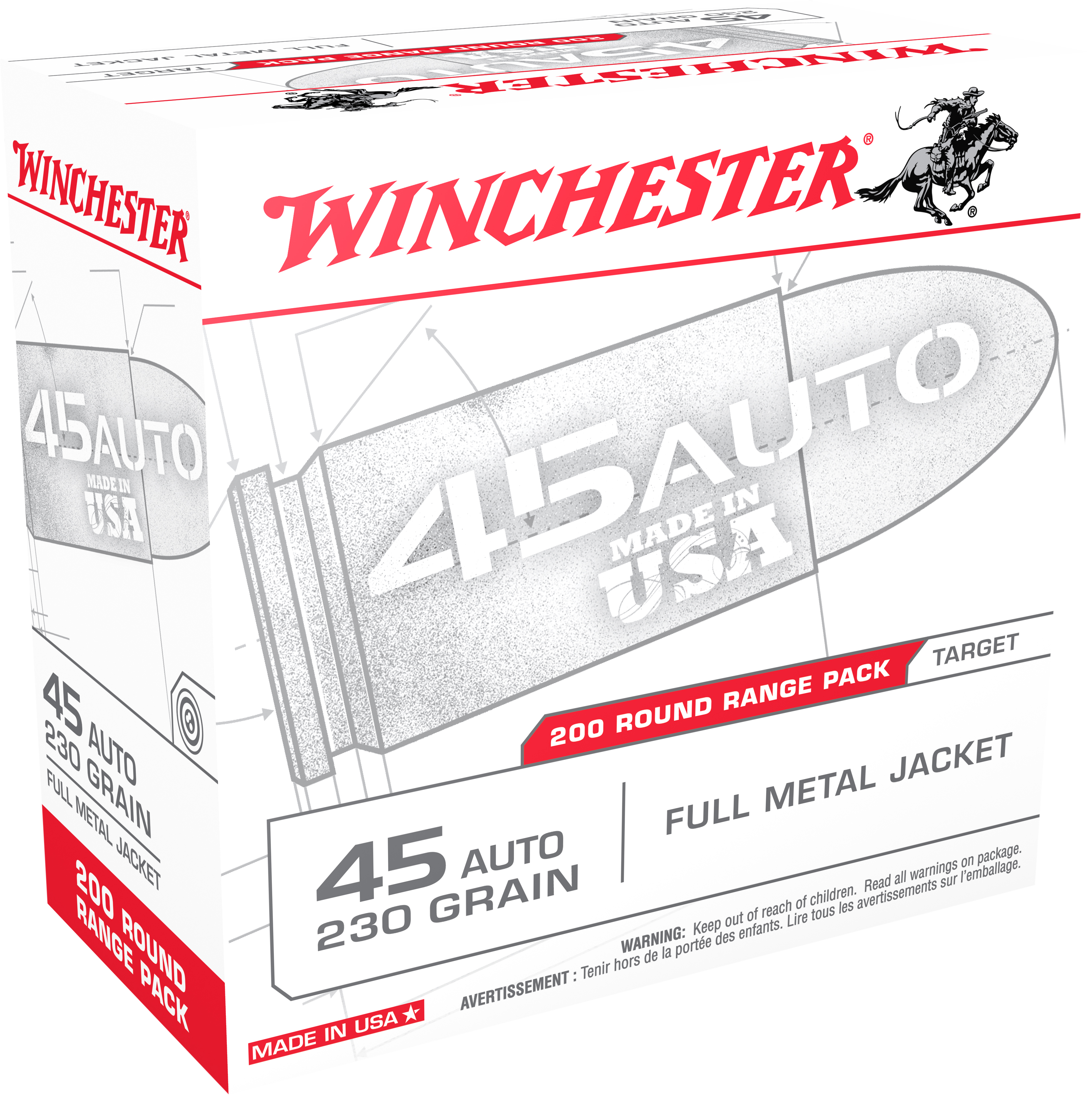 Winchester USA Centerfire Automatic Colt ACP FMJ Ammo