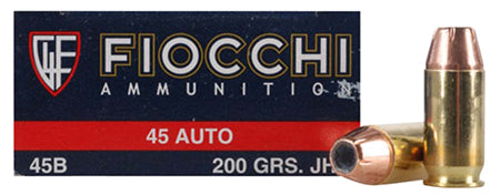 Fiocchi 45B500 Shooting Dynamics 45 Automatic Colt Pistol (ACP) 200 GR Jacketed Hollow Point 50 Bx/ 10 Cs