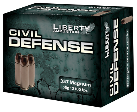 Liberty LACD357030 Civil Defense 357 Magnum 50 GR LF Fragmenting HP 20Bx