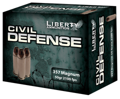 Liberty LACD357030 Civil Defense 357 Magnum 50 GR LF Fragmenting HP 20Bx