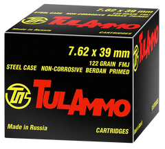 Tulammo UL076240 Centerfire Rifle 7.62X39mm 122 GR FMJ 40 Bx/ 25 Cs