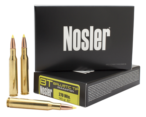 Nosler 40055 Trophy 270 Winchester 140 GR Ballistic Tip 20 Bx/ 10 Cs