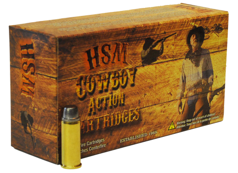 HSM 38401N Cowboy Action 38-40 Winchester 180 GR Round Nose Flat Point 50 Bx/ 10 Cs