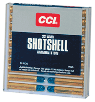 CCI Ammo .22Wmr Shotshells 1000fps. 52gr. #12 Shot 20-Pack.