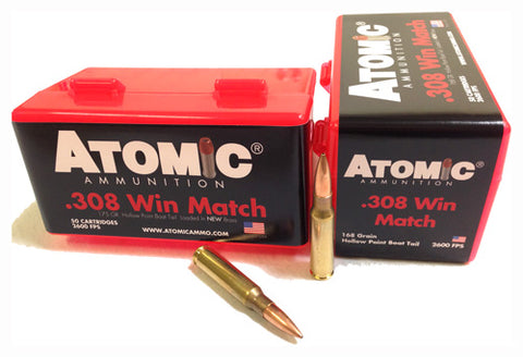Atomic Ammo .308 Win. Match 168gr. Nosler BTHP 50-Pack