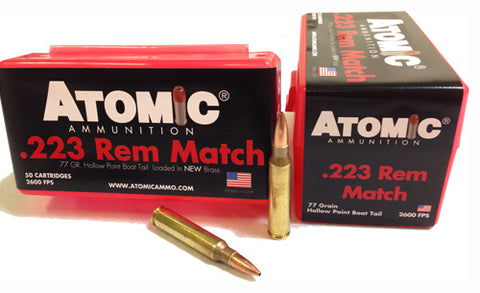 Atomic Ammo .223 Rem. Match 77gr. Sierra BTHP 50-Pack