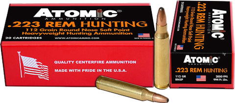 Atomic Ammo .223 Rem. 112Gr. Roundnose Softpoint 20-Pack 00483