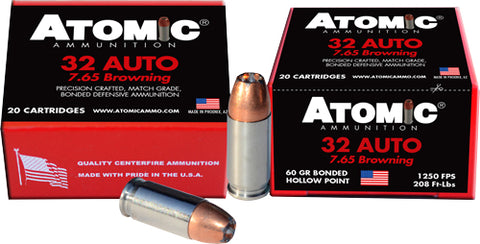 Atomic Ammo .32Acp +P 60Gr. Jhp 20-Pack 00484