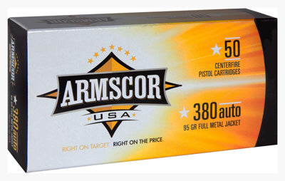 Armscor Ammo .380ACP 95gr. FMJ 50-Pack Made In Usa