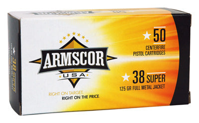 Armscor Ammo .38 Super 125gr. FMJ 50-Pack Made In Usa