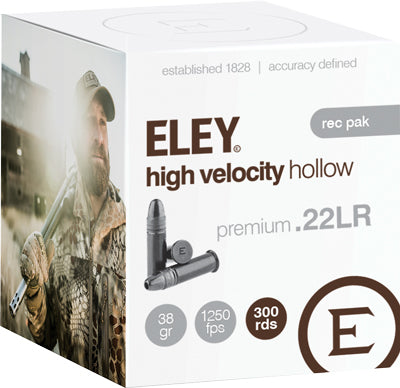 Eley High Velocity 300Rd Rec Pack 22LR 38Gr Hollow Point