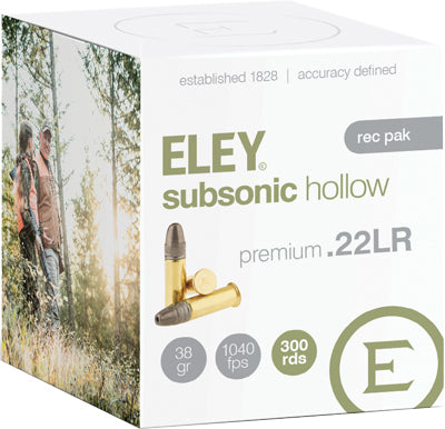 Eley Subsonic Hollow Point 22LR 38gr. 300Rd Rec. Pack