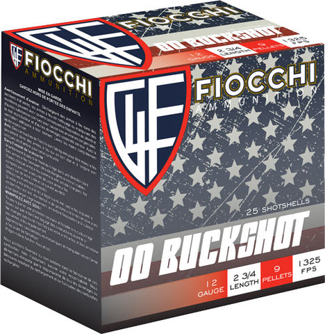 Fiocchi 12Ga. 2.75" 00 Buck 25-Rd Box 12Mw00Bk