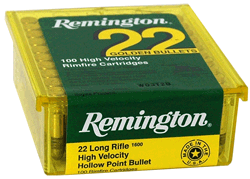 Remington Ammo .22 Long Rifle 100-Pack High Velocity 36gr. Lead-HP