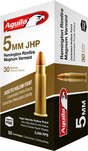 Aguila Ammo 5Mm Remington Magnum 30Gr. Jhp 50-Pack 1B222406