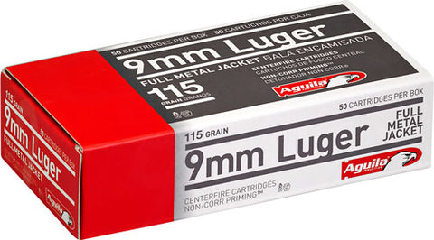 Aguila Ammo 9Mm Luger 115Gr. Fmj-Rn 50-Pack 1E097704