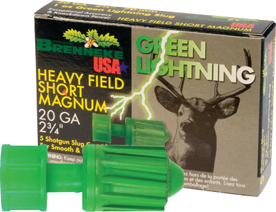 Brenneke Usa 20Ga 2.75" Green Lightning 1oz. Slug 5Pack.