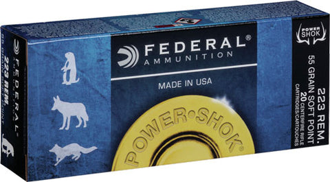 Fed Ammo Power-Shok .223 Rem. 55Gr. Sp 20-Pack 223A