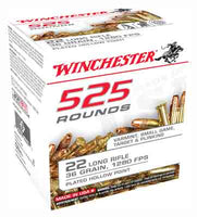 Winchester Ammo .22LR 525 Bulk Pack 1280fps. 36gr. Plated HP