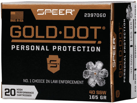Speer Ammo Gold Dot .40Sw 165Gr. Gdhp 20-Pack 23970Gd