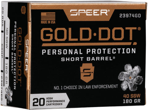 Speer Ammo Gold Dot Short Bbl. .40Sw 180Gr. Gdhp 20-Pack 23974Gd