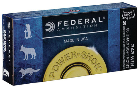 Fed Ammo Power-Shok .243 Win 80Gr. Sp 20-Pack 243As