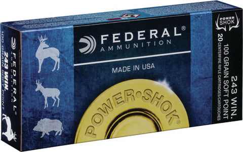 Fed Ammo Power-Shok .243 Win 100Gr. Sp 20-Pack 243B