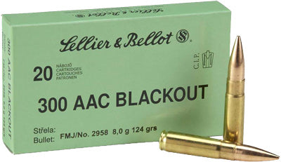 S&B Ammo .300Aac Blackout 124gr. FMJ 20-Pack