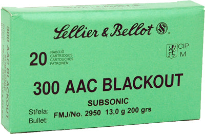 S&B Ammo .300Aac Blackout Subsonic 200gr. FMJ 20-Pack