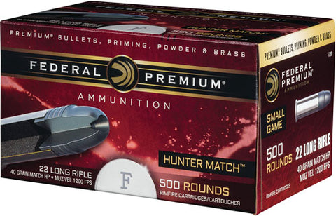 Fed Ammo Hunter Match .22Lr 1200Fps. 40Gr. Lead-Rn 50Pk 720