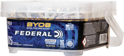 Fed Ammo .22Lr 1260Fps. 36Gr Hp 825 Round Bucket 750Bkt825