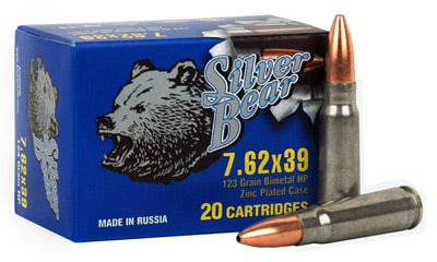 Silver Bear 7.62X39 123Gr JHP Zinc-Plated 500 Round Case