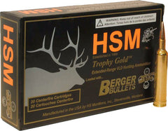 HSM Ammo Tg 7mm Rem Mag 168Gr Berger Match Hunting Vld 20-Pack