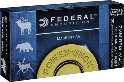 Fed Ammo Power-Shok 7Mm. Rem. Mag. 175Gr. Sp 20-Pack 7Rb
