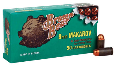 Brown Bear 9X18mm Makarov 94gr. FMJ-RN50-Pack
