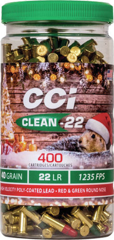 Cci Ammo Clean .22Lr Polyer Green & Red 400-Rnds Per Bottl 946Xmas